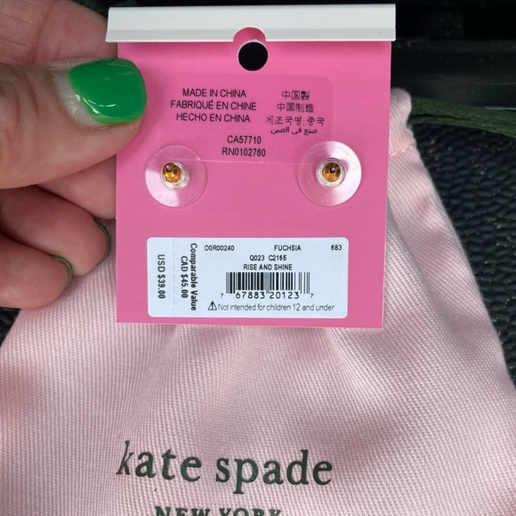🆕 KATE SPADE ♠️ earrings in BRIGHT ROSE!!! - Picture 2 of 6